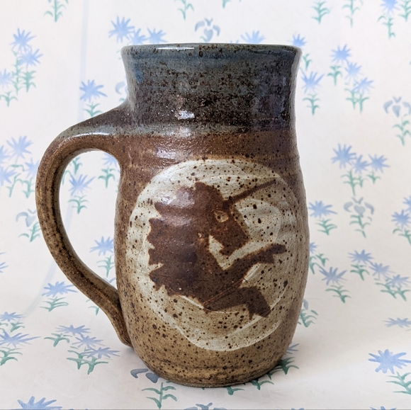 Minnesota Renaissance Festival Mug Unicorn Cup Stein Pottery 1980 Medieval